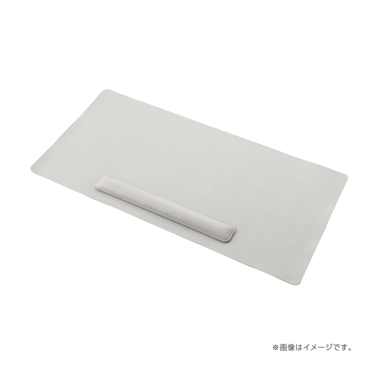 ナカバヤシ リストレスト付きPUレザーデスクマット/グレー MUP-937GY (tm)の商品画像