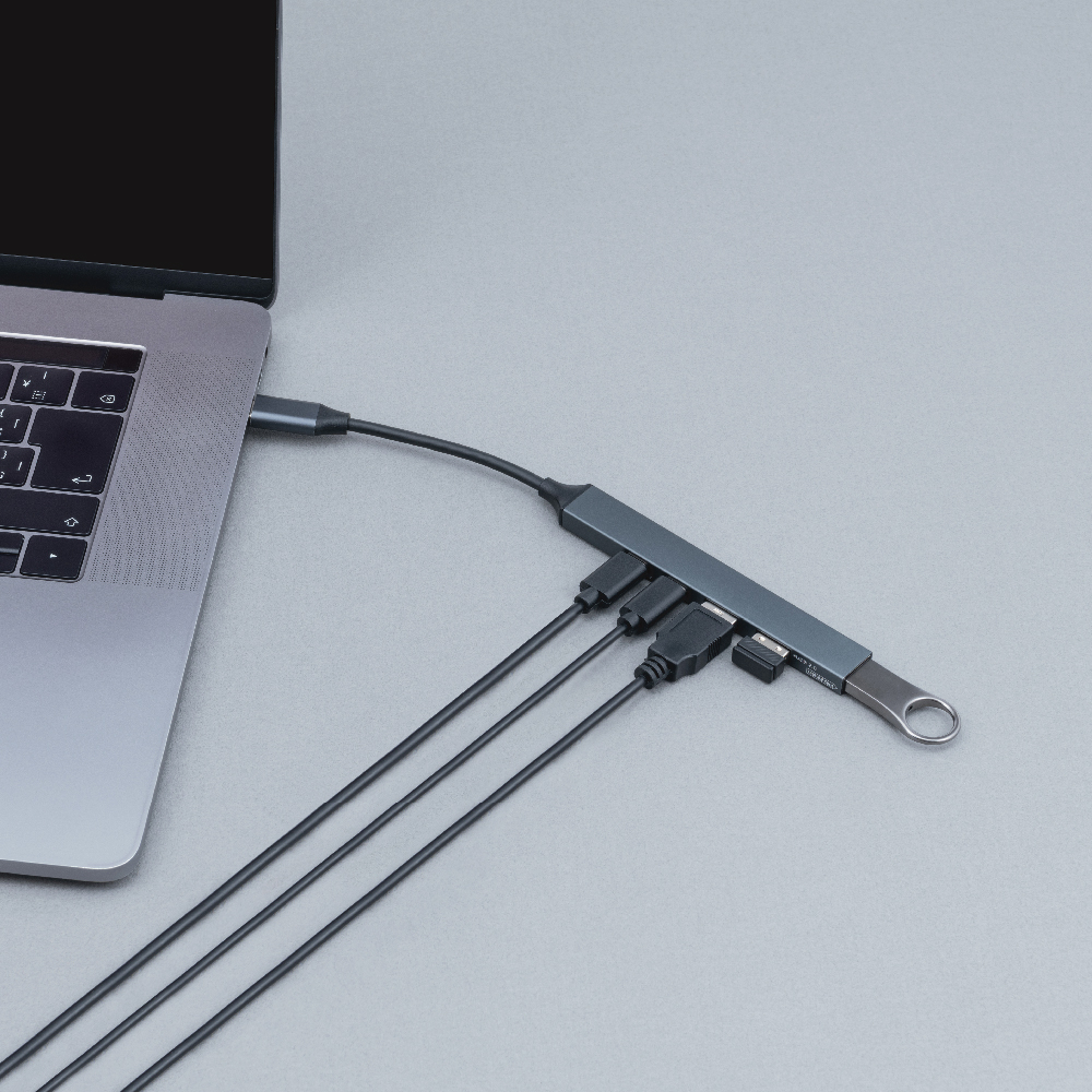 ナカバヤシ　PD　USB3.2G1＋2.0　5P　アルミハブ／グレー　UH-C3445GY　(tm)の商品画像