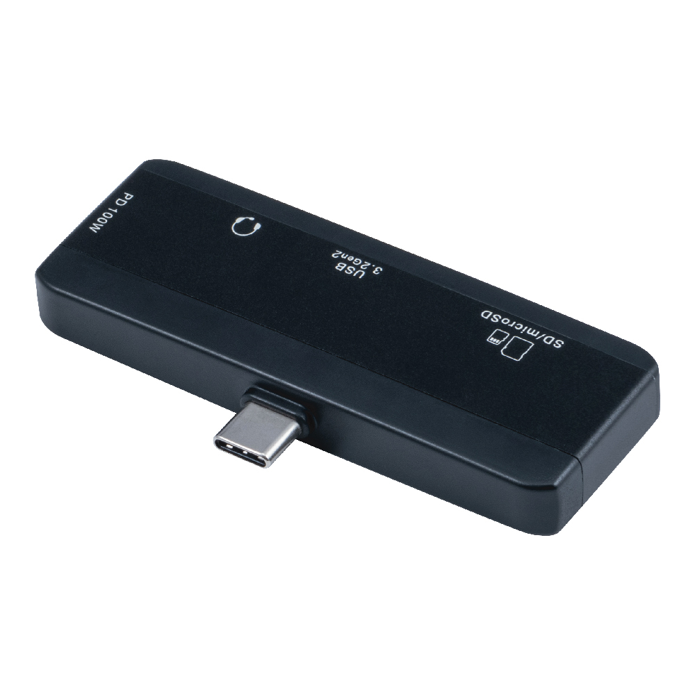 ナカバヤシ　PD対応USB3.2G2　2pコンボハブ（3.5）／ブラック　COM-C3SD152BK　(tm)の商品画像