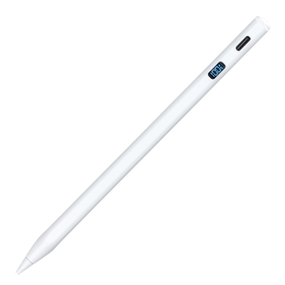 ナカバヤシ iPad専用充電式タッチペン デジタル表示タイプ／ホワイト