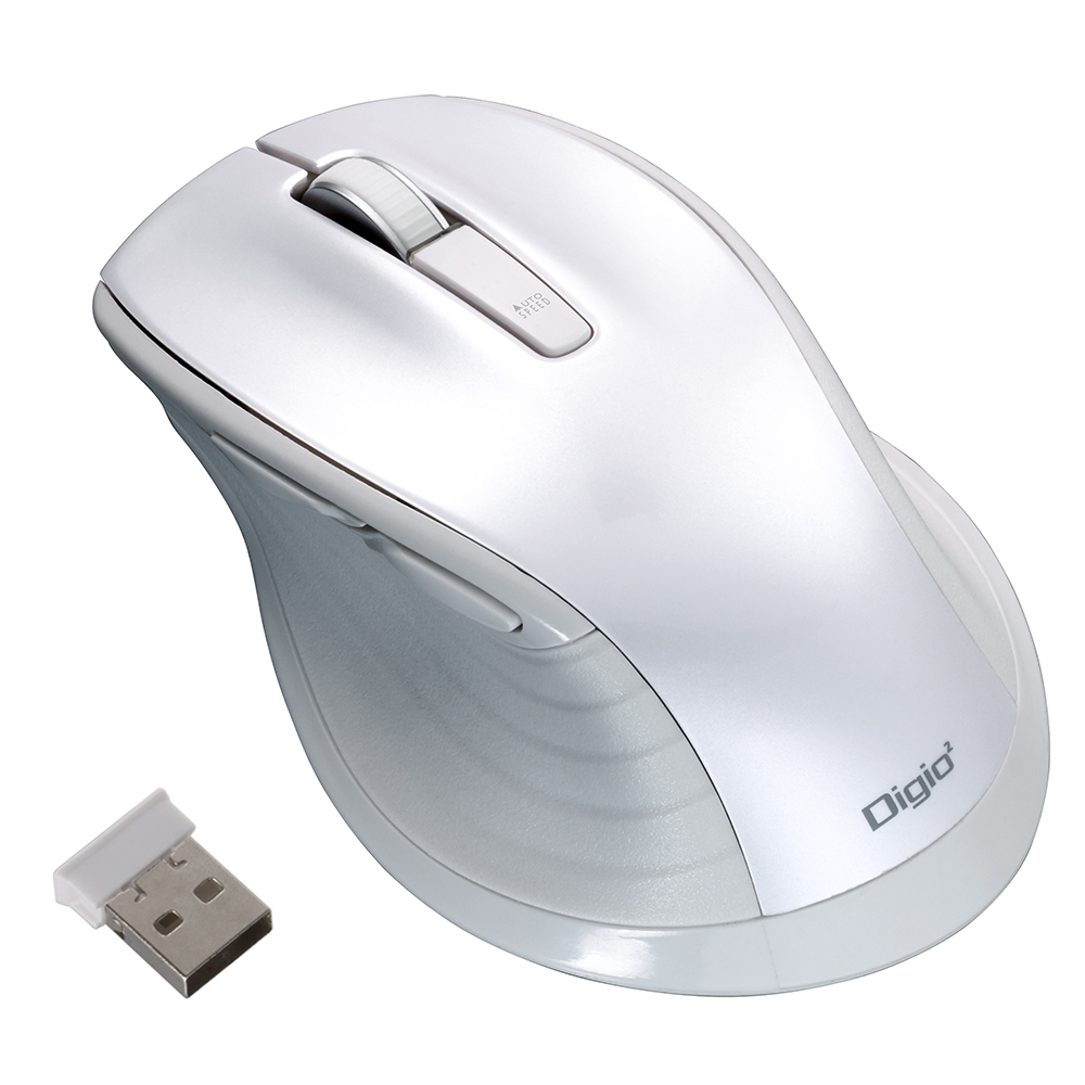 ナカバヤシ　F_line　無線静音5ボタンBlueLEDマウス　Lサイズ　ホワイト　MUS-RKF147W　(tm)　の商品画像