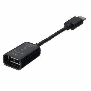 ナカバヤシ　USB2.0／A-C変換ケーブル／10cm／ブラック　ZUH-CAR201BK　(tm)の商品画像