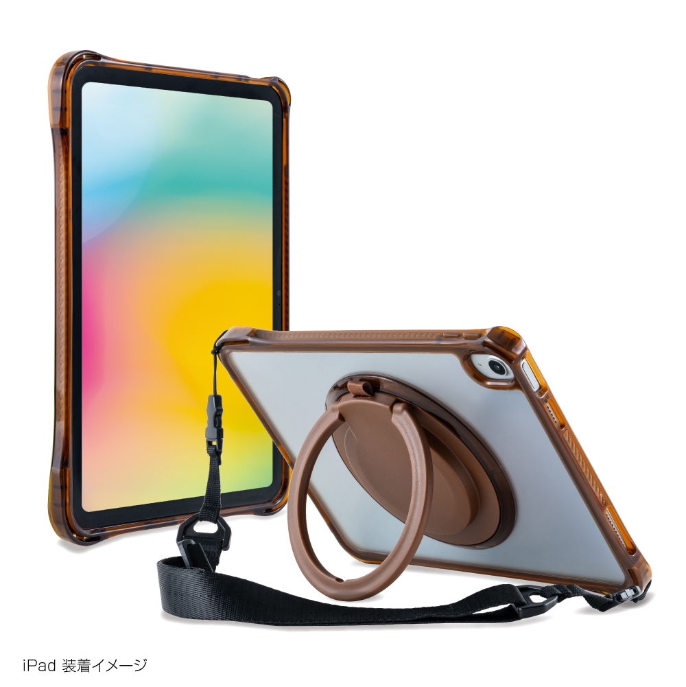 ナカバヤシ iPad用リングスタンド付き衝撃吸収ケース/ブラウン TBC-IP2502BR (tm)の商品画像