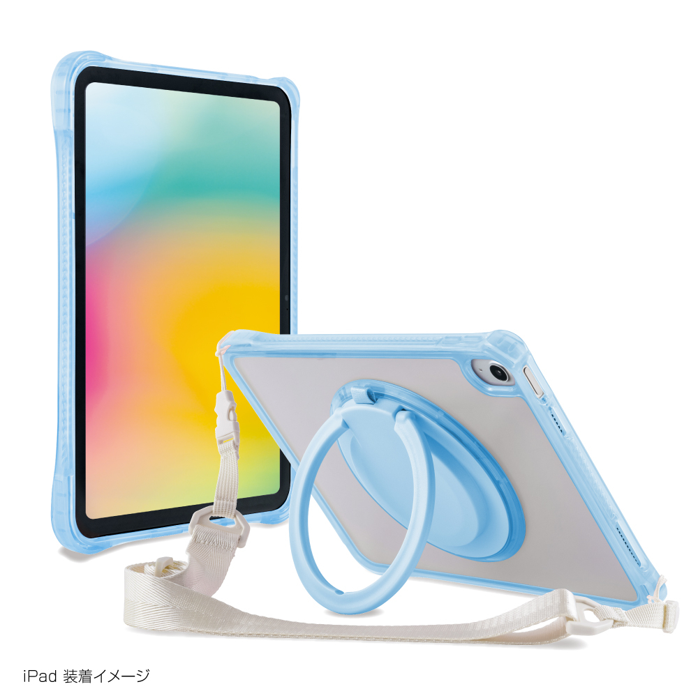 ナカバヤシ　iPad用リングスタンド付き衝撃吸収ケース/ライトブルー　TBC-IP2502LBL　(tm)の商品画像
