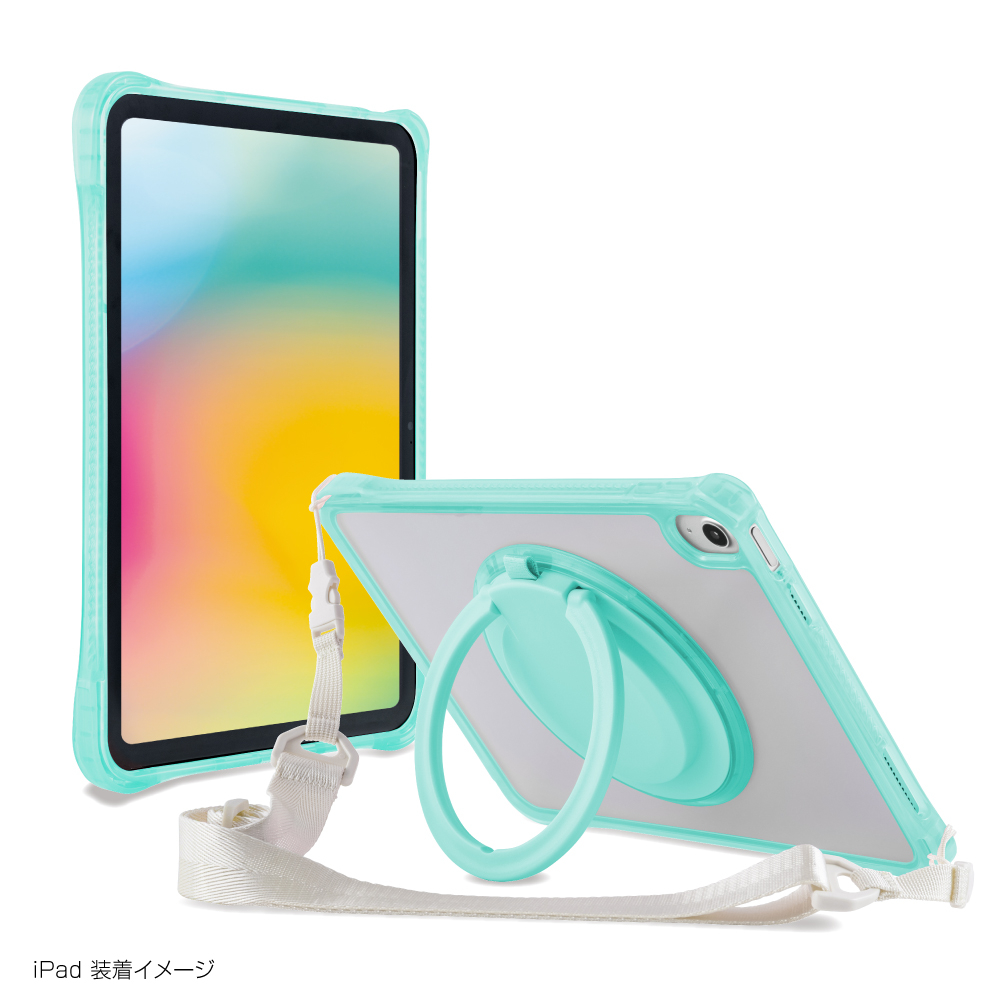 ナカバヤシ　iPad用リングスタンド付き衝撃吸収ケース/ミント　TBC-IP2502MT　(tm)の商品画像