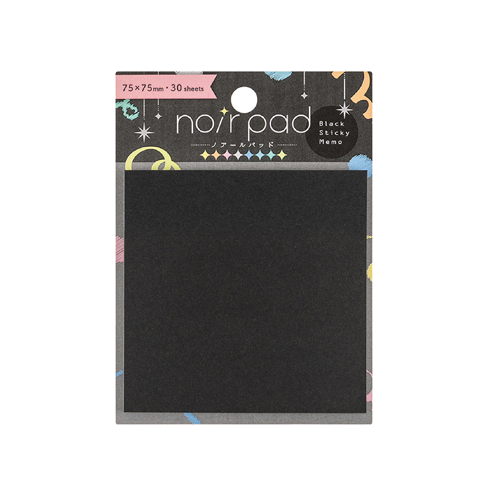 ナカバヤシ　ノアールパッド 黒付箋 1ピース 75×75mm 30枚　FST-007-1の商品画像