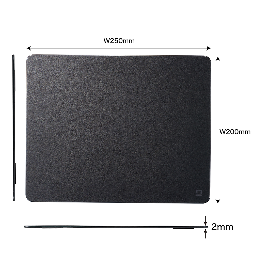 ナカバヤシ ガラスマウスパッド 2mm/ブラック MUP-944BK (tm