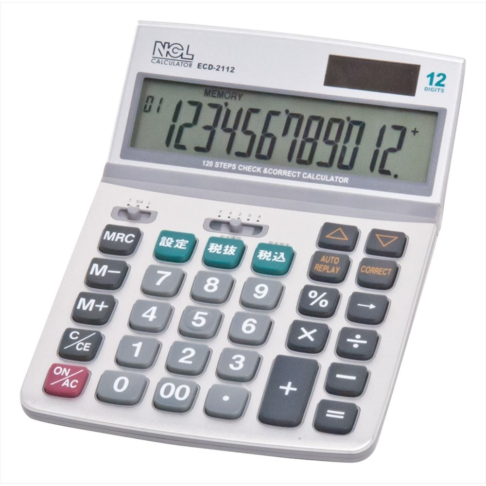 ナカバヤシ　電卓　デスクトップ多機能タイプ　M　ECD-2112Sの商品画像
