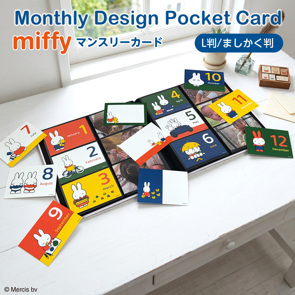 【WEB限定品】 ミッフィー マンスリー デザインポケットカード L判 IT-DPCM-M-L-01 ディック・ブルーナの商品画像