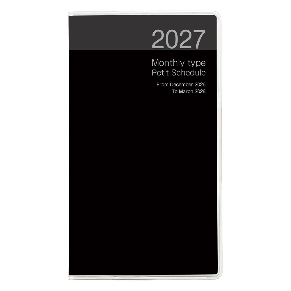 【2027年度版 手帳】 ナカバヤシ プチスケジュール2027マンスリー／ブラック PSV-002-27D 【ポスト投函1】の商品画像