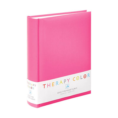 ナカバヤシ セラピーカラー 背丸ブック式 2段ポケットアルバム TCBP-160-HP ハッピーピンク