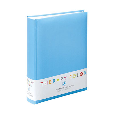 ナカバヤシ セラピーカラー 背丸ブック式 2段ポケットアルバム TCBP-160-PB ピュアブルー