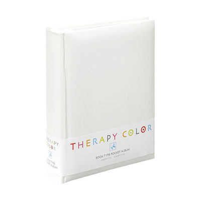 ナカバヤシ セラピーカラー 背丸ブック式 2段ポケットアルバム TCBP-160-PW プレーンホワイト