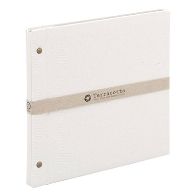 布クロスアルバム Terracotta【テラコッタ】 ナカバヤシ/外ビス式フリ-アルバム/デミ/ホワイト TER-DF-140-W
