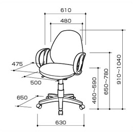 ナカバヤシ OAチェア 肘付タイプ CGN-302N グレー)