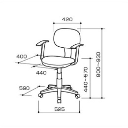 ナカバヤシ OAチェア 肘付タイプ CGN-102N グレー)