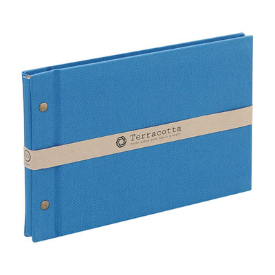 布クロスアルバム Terracotta【テラコッタ】 ナカバヤシ/外ビス式フリ-アルバム/A5/ブル- TER-A5F-120-B