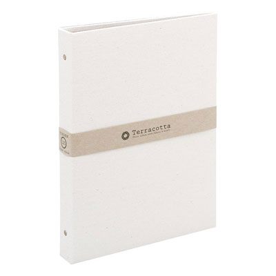 布クロスアルバム Terracotta【テラコッタ】 ナカバヤシ/バインダー式ポケットアルバム/L判3段/ホワイト TER-L3Y-140-W