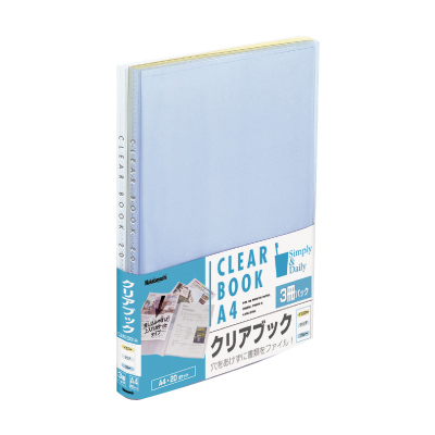 ナカバヤシ A4クリアブック ウォーターカラー CBE5032-3P 3P