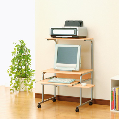 パソコンラック ロータイプ PRE-102NMナチュラル木目