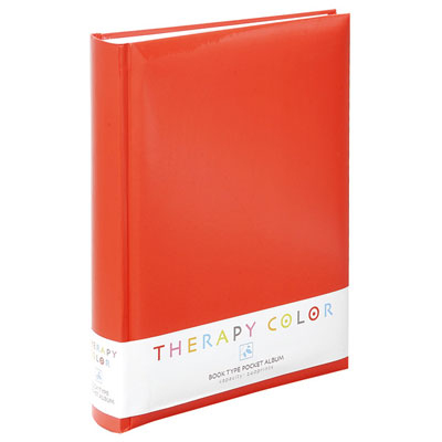 ナカバヤシ セラピーカラー 背丸ブック式 3段ポケットアルバム TCBP-240-ER エナジーレッド