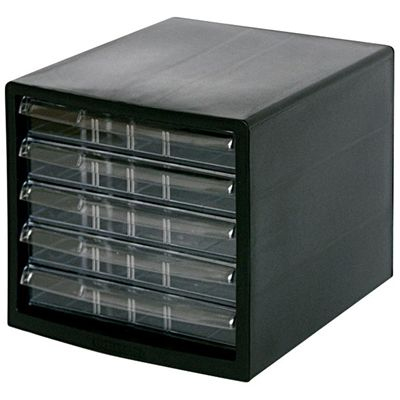 ナカバヤシ A4レターケース5段(浅5) ブラック A4E-S5B