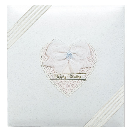 【★刺繍名入れ代込】ナカバヤシ フエルアルバム 婚礼用 ハッピーウェディング ア-LK-308-Wホワイト