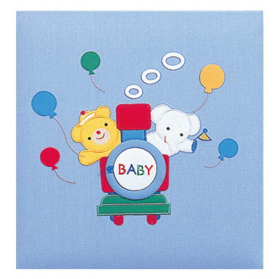 ＼アルバムづくり応援キャンペーン中!／ 【★刺繍名入れ代込】ナカバヤシ フエルアルバム誕生用 チューチュートレイン A-LBP-741-B ブルー