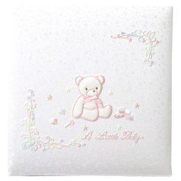 \アルバムづくり応援キャンペーン中!/ 【★刺繍名入れ代込】ナカバヤシ フエルアルバム 誕生用 リトルベビー アH-LB-700-P ピンク