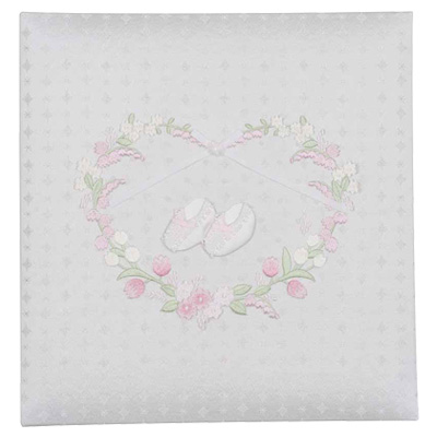 \アルバムづくり応援キャンペーン中!/ 【★刺繍名入れ代込】ナカバヤシ フエルアルバム 誕生用 ミルキーシューズ アH-LB-750-P ピンク