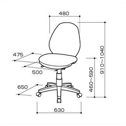 ナカバヤシ OAチェア 肘なしタイプ CGN-301N グレー)