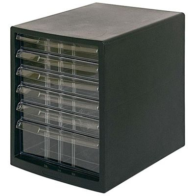 ナカバヤシ A4レターケース6段(浅5+深1) ブラック A4E-SC6B