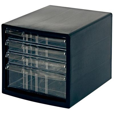 ナカバヤシ A4レターケース4段(浅3+深1) ブラック A4E-S4B