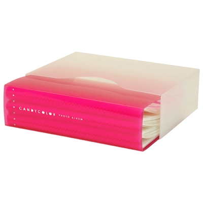 ナカバヤシ キャンディカラー 80 ポケットアルバム L判80枚収納 アカ-CPL-80-YG イエローグリーン