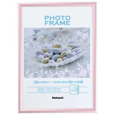 ナカバヤシ 樹脂製(PVC)フォトフレーム A4判/B5判 ピンク フ-TPS-401-P