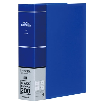 ナカバヤシ ポ?Pットアルバム フォトグラフィリア/PHOTO GRAPHILIA L判200枚 PHL-1020-B/G ブルー