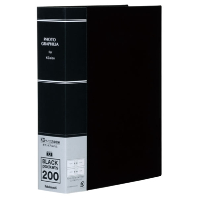 ナカバヤシ ポケットアルバム フォトグラフィリア/PHOTO GRAPHILIA KG版200枚 PHKG-1020-D/G ブラック
