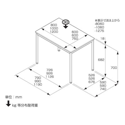 ナカバヤシ ユニットテーブル 800*600 HEM-8060NM