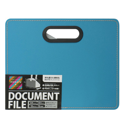 ナカバヤシ IROKATU ドキュメントファイル・発泡PP製/A4/ヨコ型 DF-A401E-TB ターコイズブルー