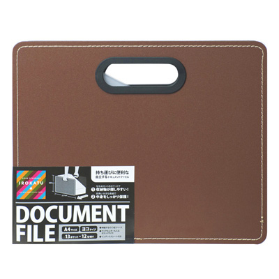 ナカバヤシ IROKATU ドキュメントファイル・発泡PP製/A4/ヨコ型 DF-A401E-WB ウォールナットブラウン