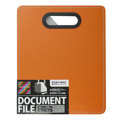 ナカバヤシ IROKATU ドキュメントファイル・発泡PP製/A4/タテ型 DF-A401S-AO アプリコットオレンジ
