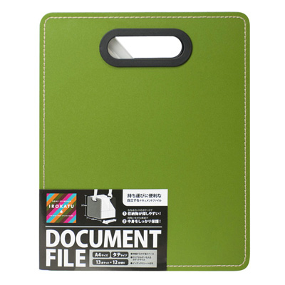 ナカバヤシ IROKATU ドキュメントファイル・発泡PP製/A4/タテ型 DF-A401S-OG オリーブグリーン