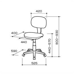ナカバヤシ OAチェア 肘なしタイプ CGN-101B ブルー)