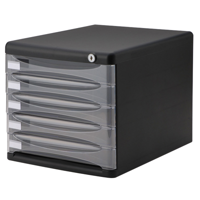 ナカバヤシ セキュリティデスクトップケース5段 A4-SK5D ブラック【マイナンバー推奨商品】