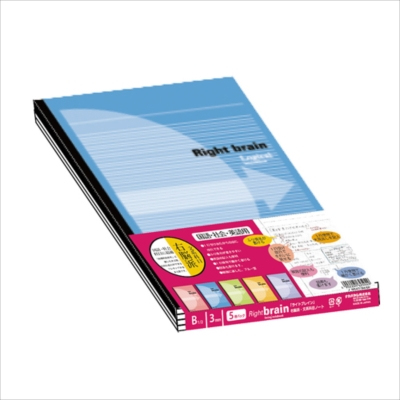 ナカバヤシ スイング ロジカルブレインノート/B5/3mm罫(5冊パック 5色込) ノ-B547-3M-5P