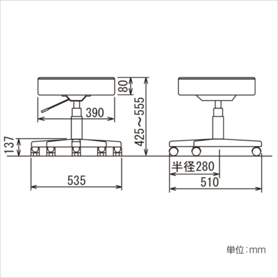 【※お客様ご連絡対応商品】ナカバヤシ ラウンドチェア RZR-112BK ブラックの商品画像2枚目