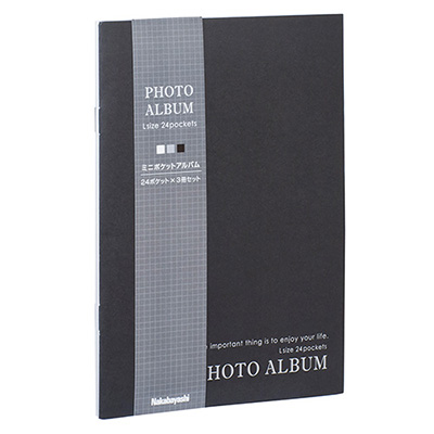 ナカバヤシ ミニポケット アルバム3冊セット/モノトーン ア-PAL-102-3P ホワイト・グレー・ブラック #103#