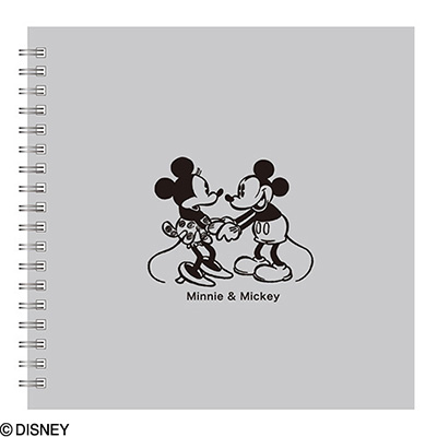 ナカバヤシ ディズニーキャラクター かける~のエアー台紙アルバム フォトクロッキー/Sサイズ アKA-SWF-201-N ミッキー&ミニー グレー #100#