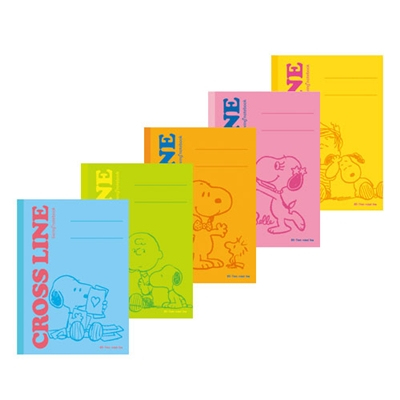 ナカバヤシ スイング・クロスラインノート B5サイズ/A罫 5色パック ノS-58A-5P SNOOPY