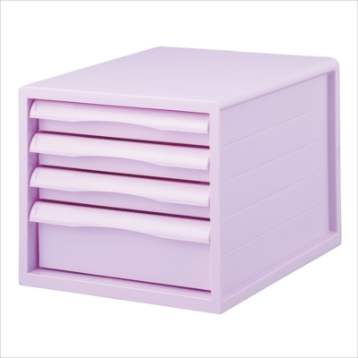 ナカバヤシ FIT COLOR A4レターケース4段 PI ピンク A4E-FC04-PI